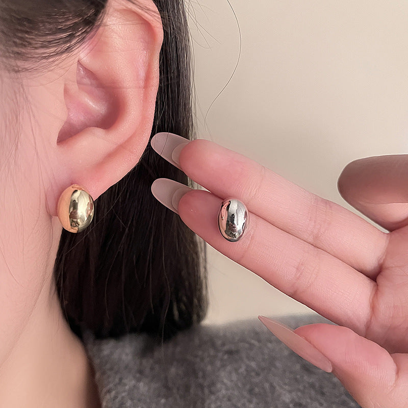 Wholesale Gold and silver bean earrings